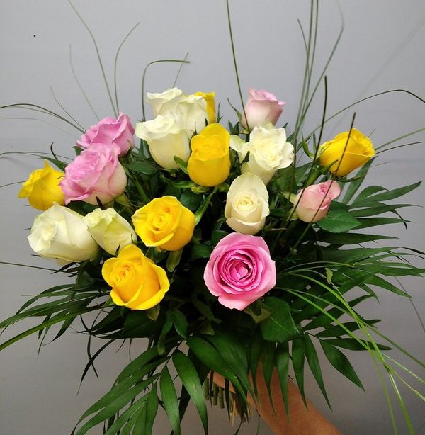 Bouquet de roses mutlicolores
