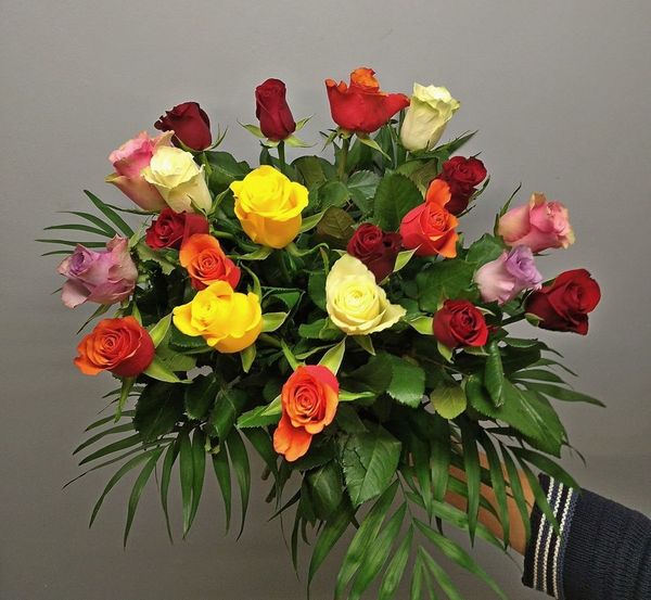 Bouquet de roses mutlicolores