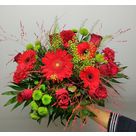 Bouquet tons rouge et vert