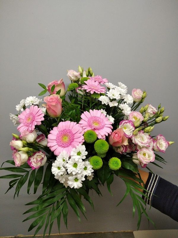 Bouquet tons rose et blanc