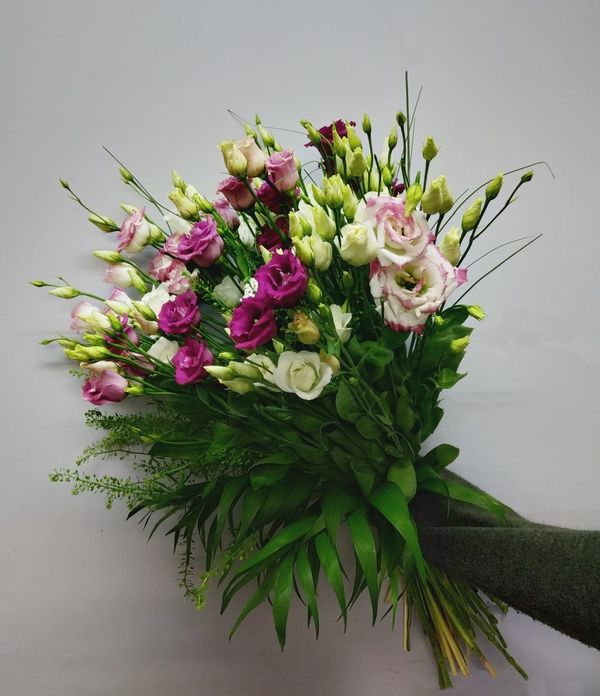 Bouquet De Lisianthus Frais - Mix Rose, Blanc, Violet - Idéal Cadeau Anniversaire Ou Remerciement