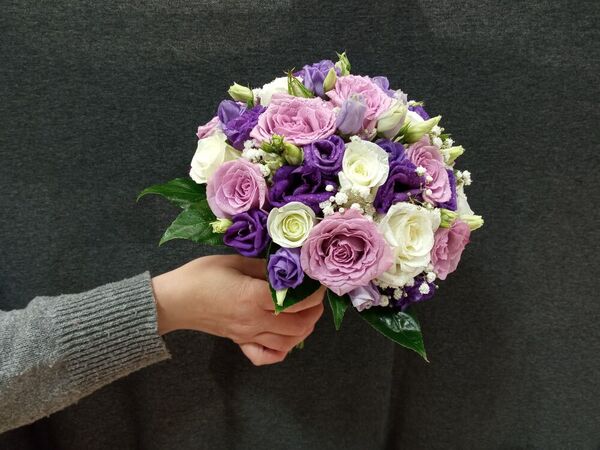 Bouquet ton violet, rose et blanc